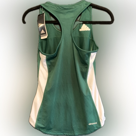Adidas compression climacool running gym tank green MSRP $40 NWT small workout - Picture 2 of 5